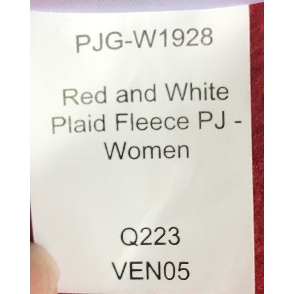 PajamaGram Plaid Reindeer Graphic Red Fleece Pajama Sweatshirt Reg Size Large - Picture 7 of 7